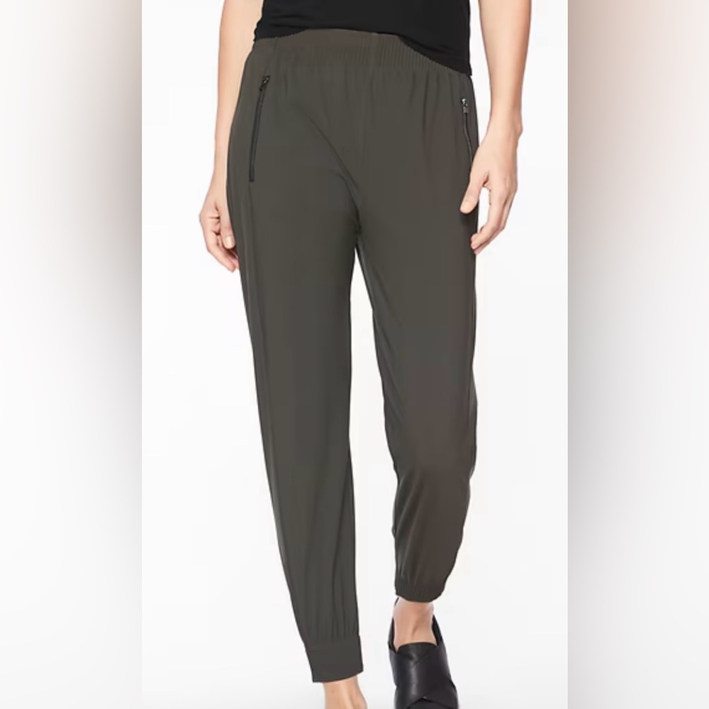 Athleta Cosmic Jogger Pants Gray Size Small Zippered Side Pockets EUC